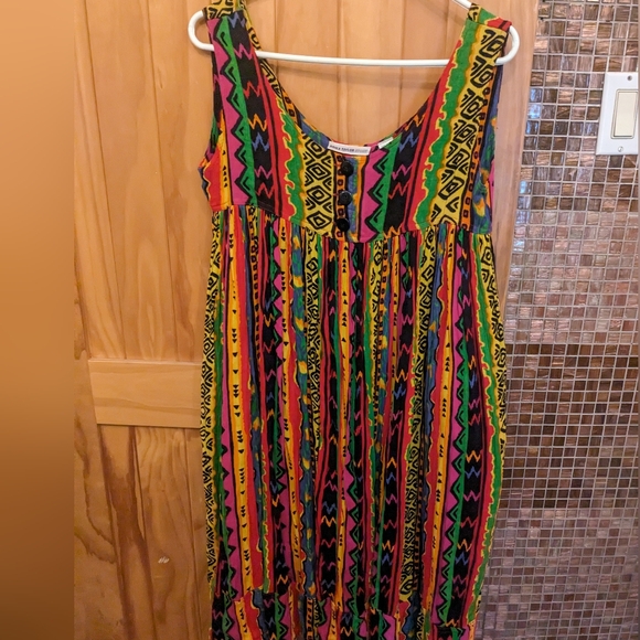 Vintage Pier 1 Imports Midi Sun Dress - Picture 2 of 8